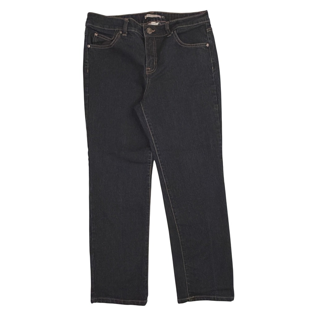 Bandolino Blu Mandie Dark Indigo Straight Leg Petite Jeans 12P Stretch Denim